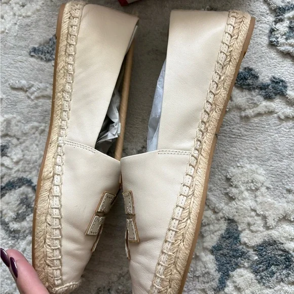 Tory Burch Cream Espadrille Loafers - Picture 5 of 5